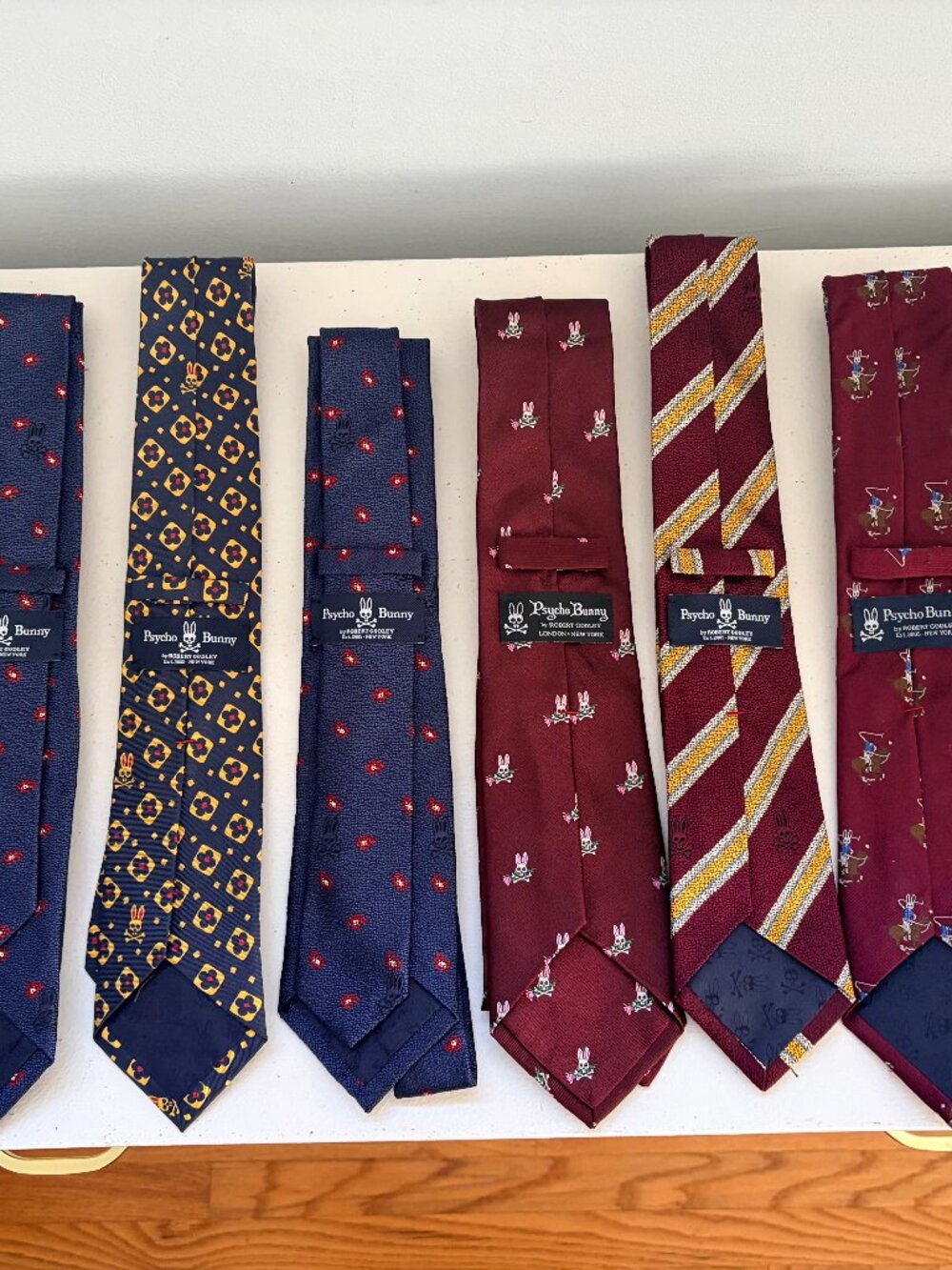 6 Psycho Bunny Neckties $60 each